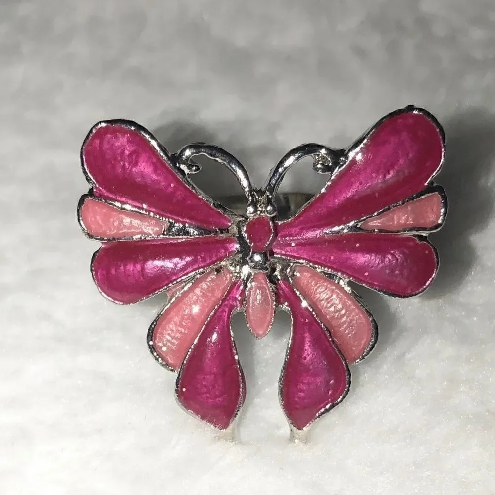 2 for $12 Fashion Ring, Butterfly, Silver tone.